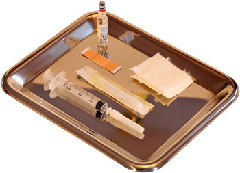 sterile Einmalspritze für Eigenbluttherapie